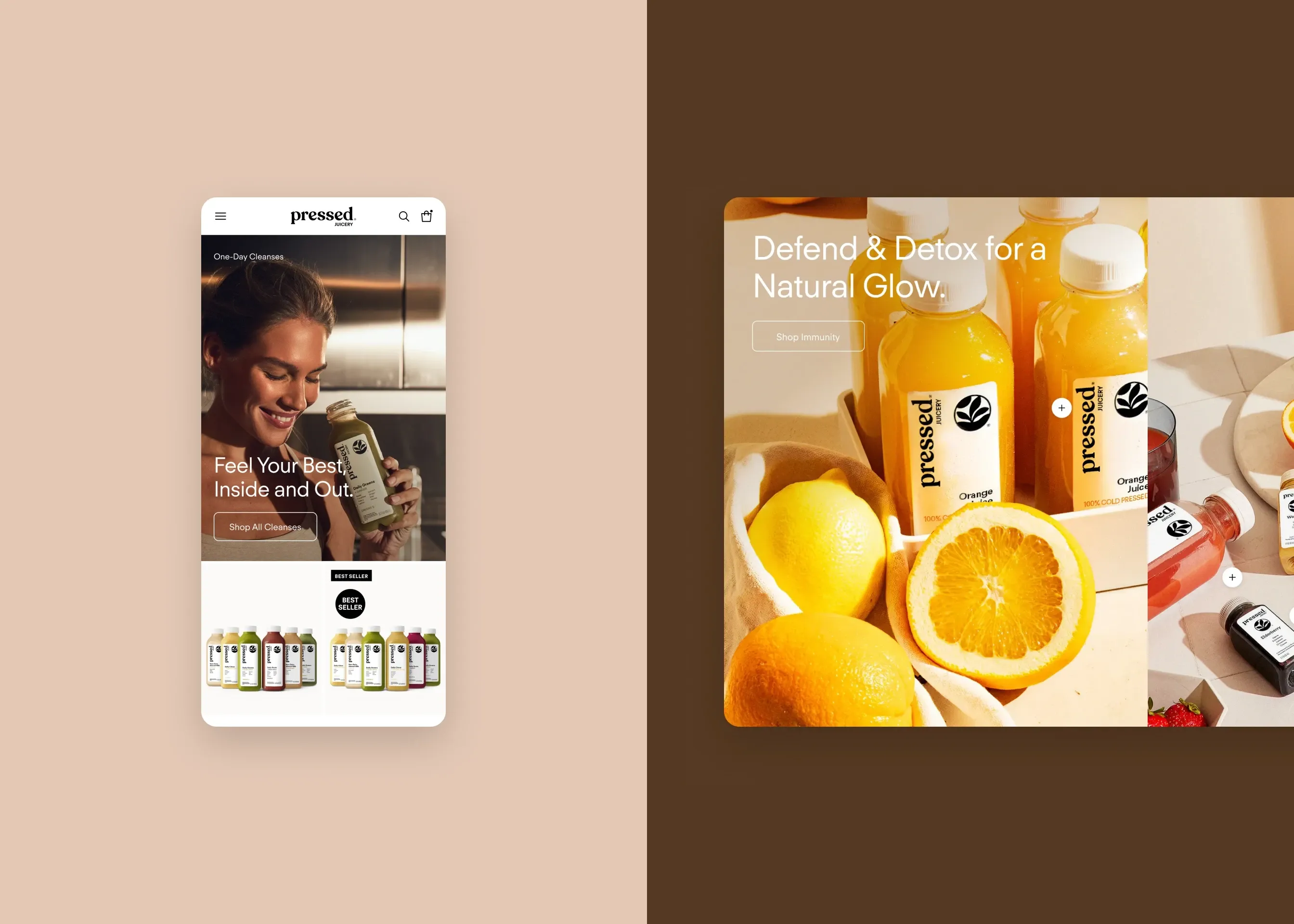 Pressed Juicery — mobile one-day cleanses; desktop hot spots