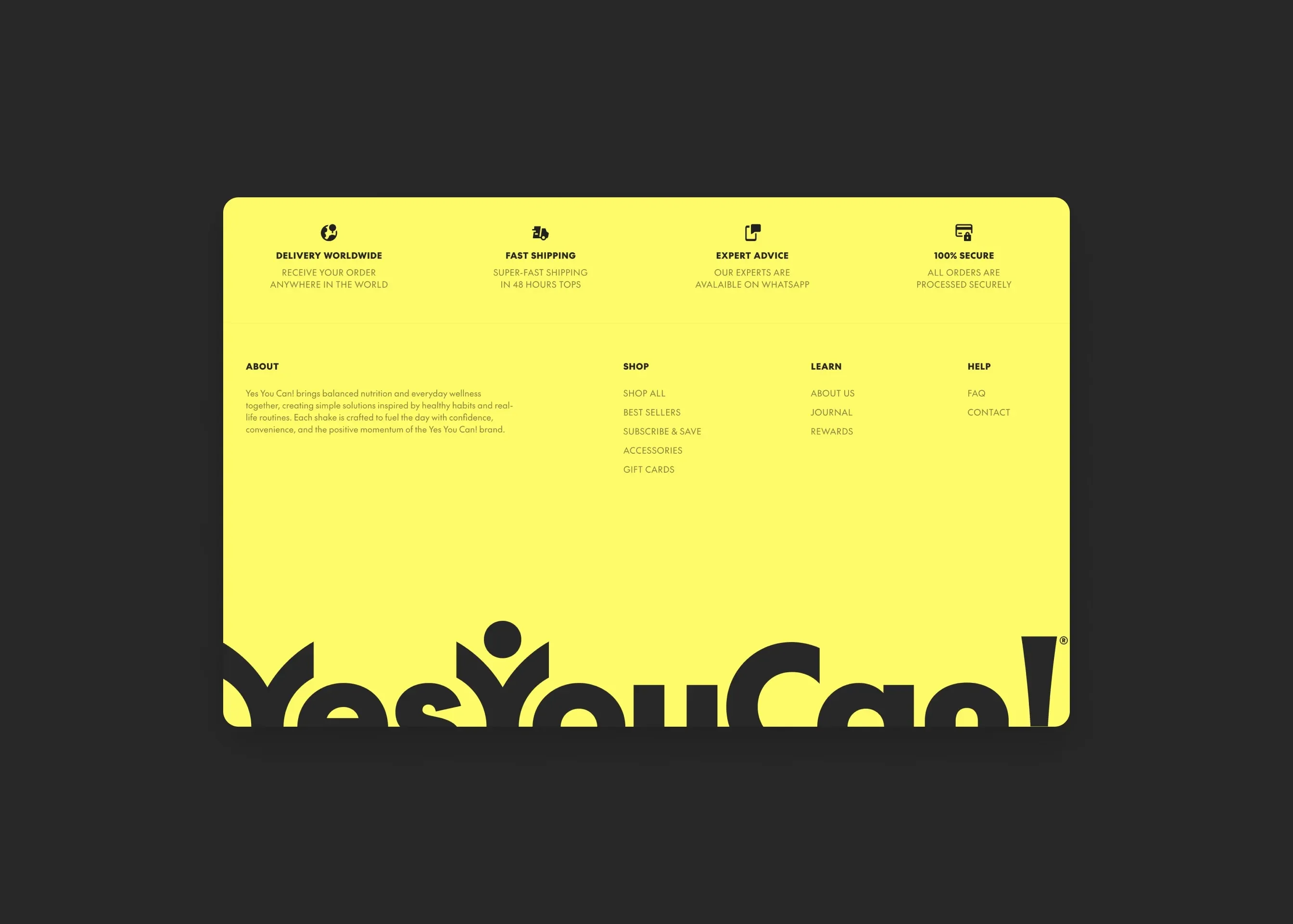 Yes You Can — desktop footer