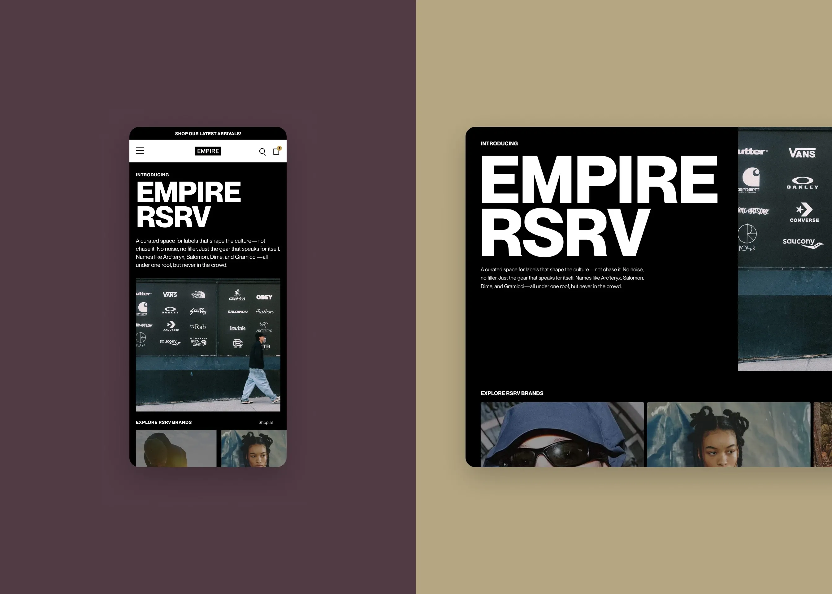 Empire — mobile Empire RSRV; desktop Empire RSRV