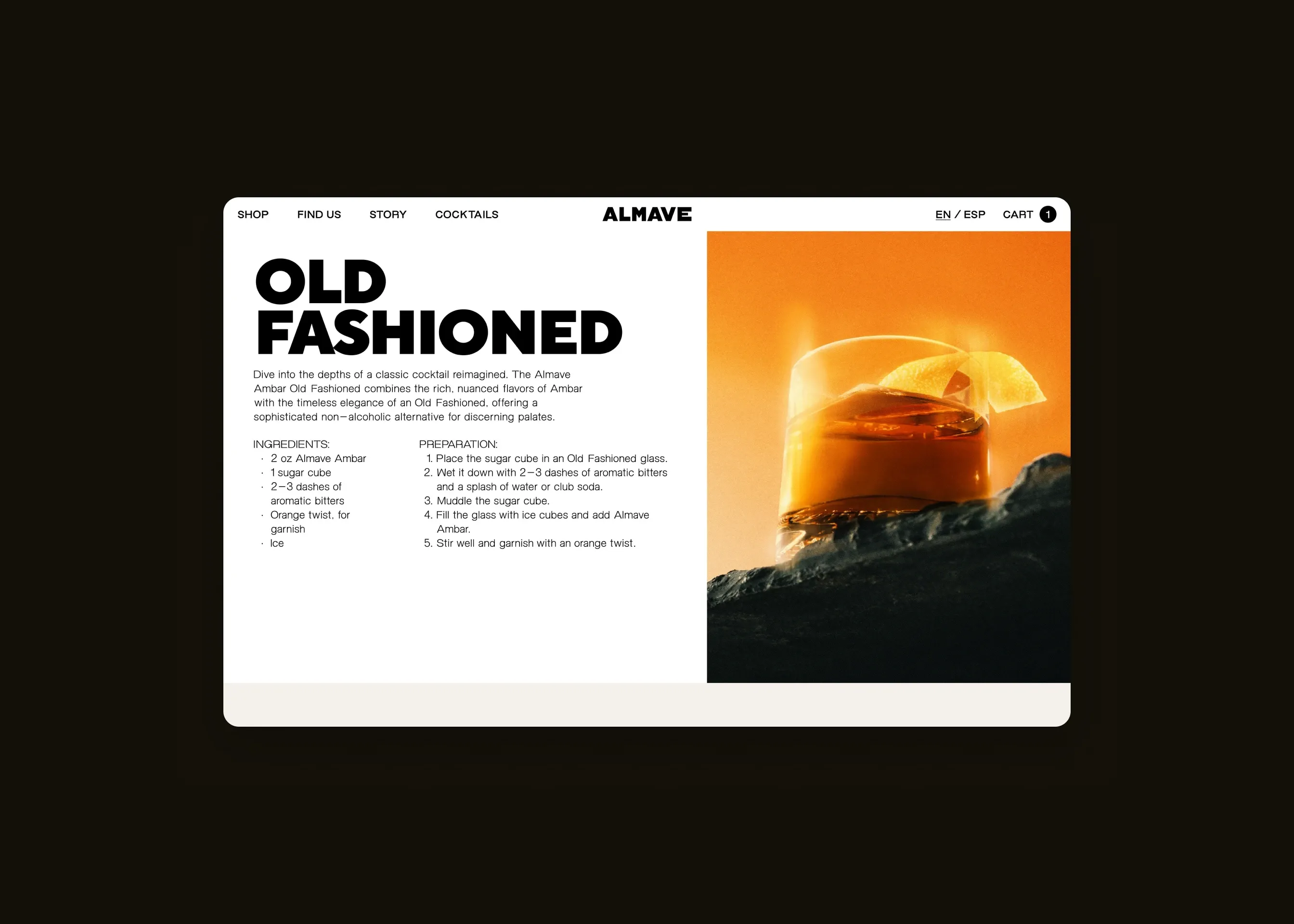 Almave — desktop Old Fashioned recipe article