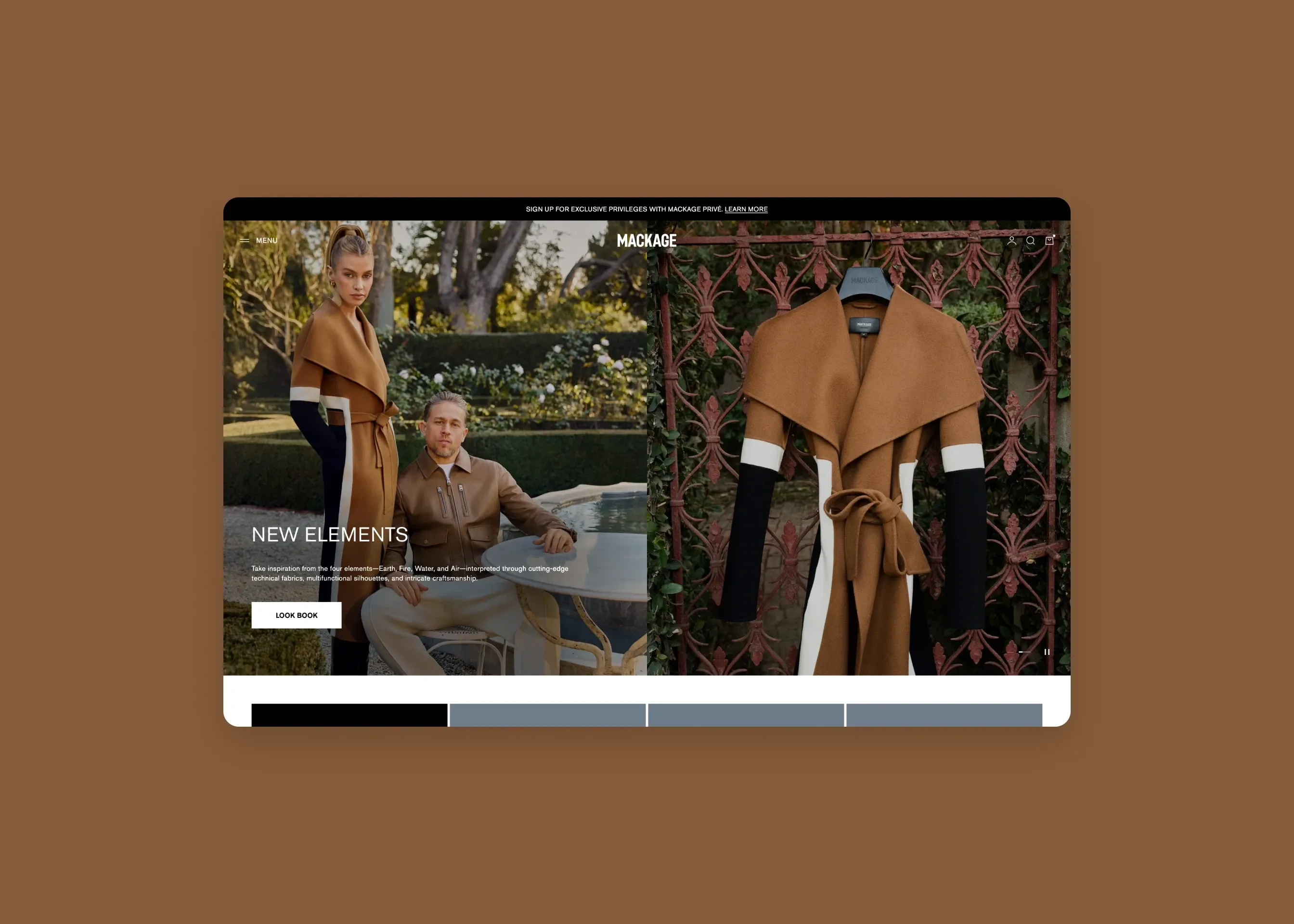 Mackage — desktop homepage