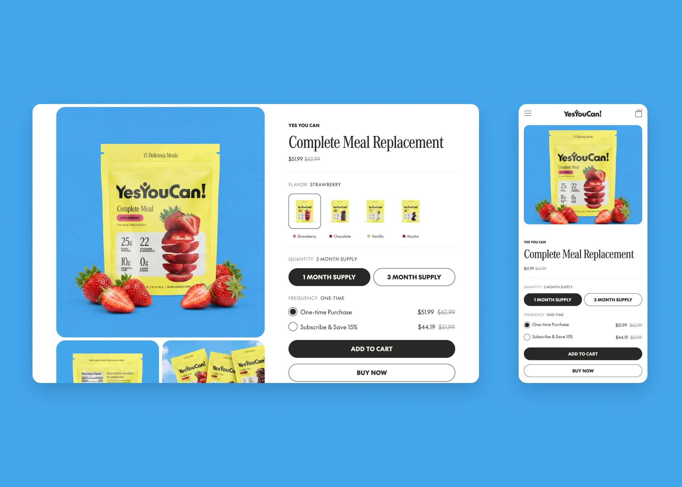 Yes You Can — desktop product page; mobile product page