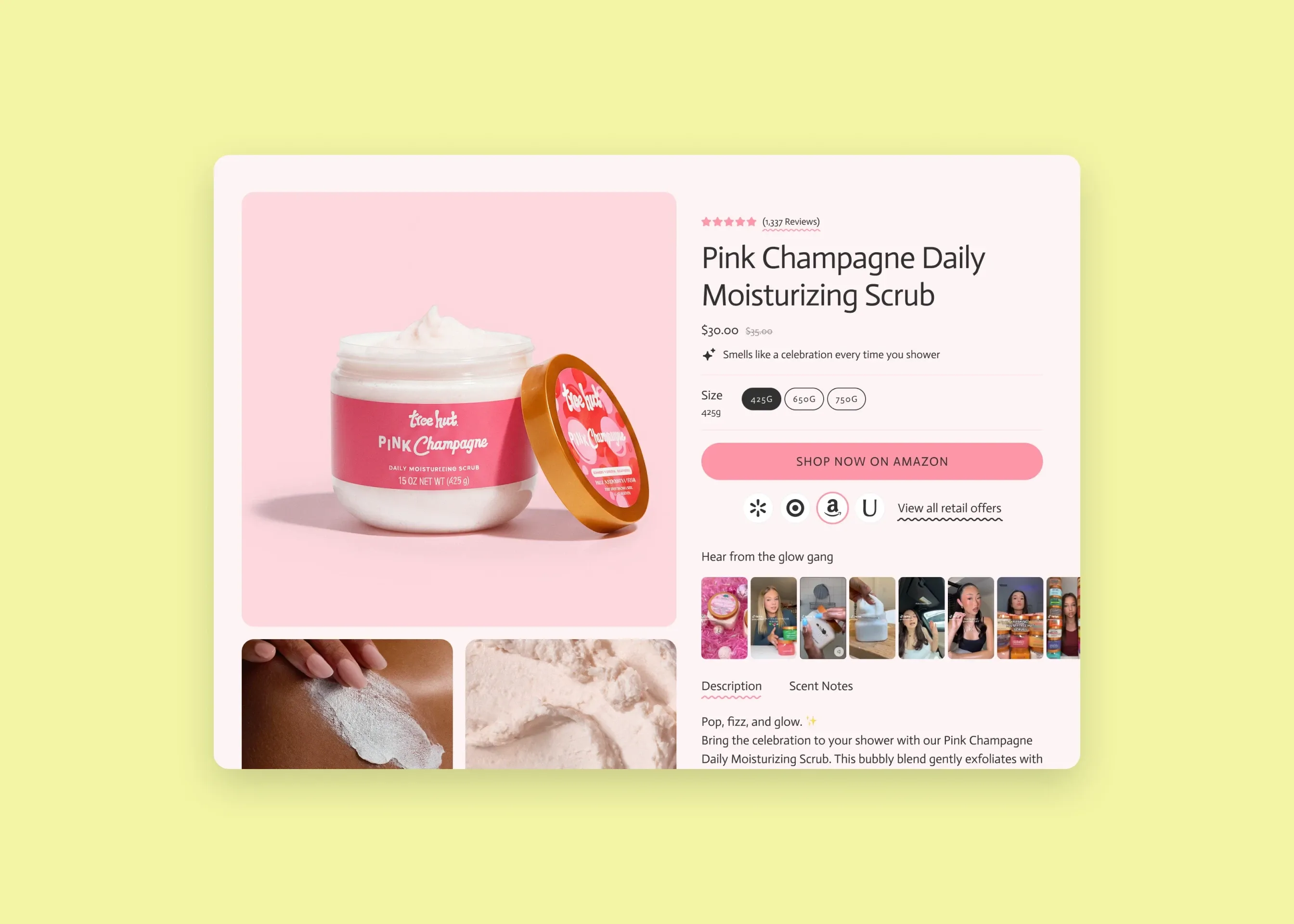 Tree Hut — desktop product page