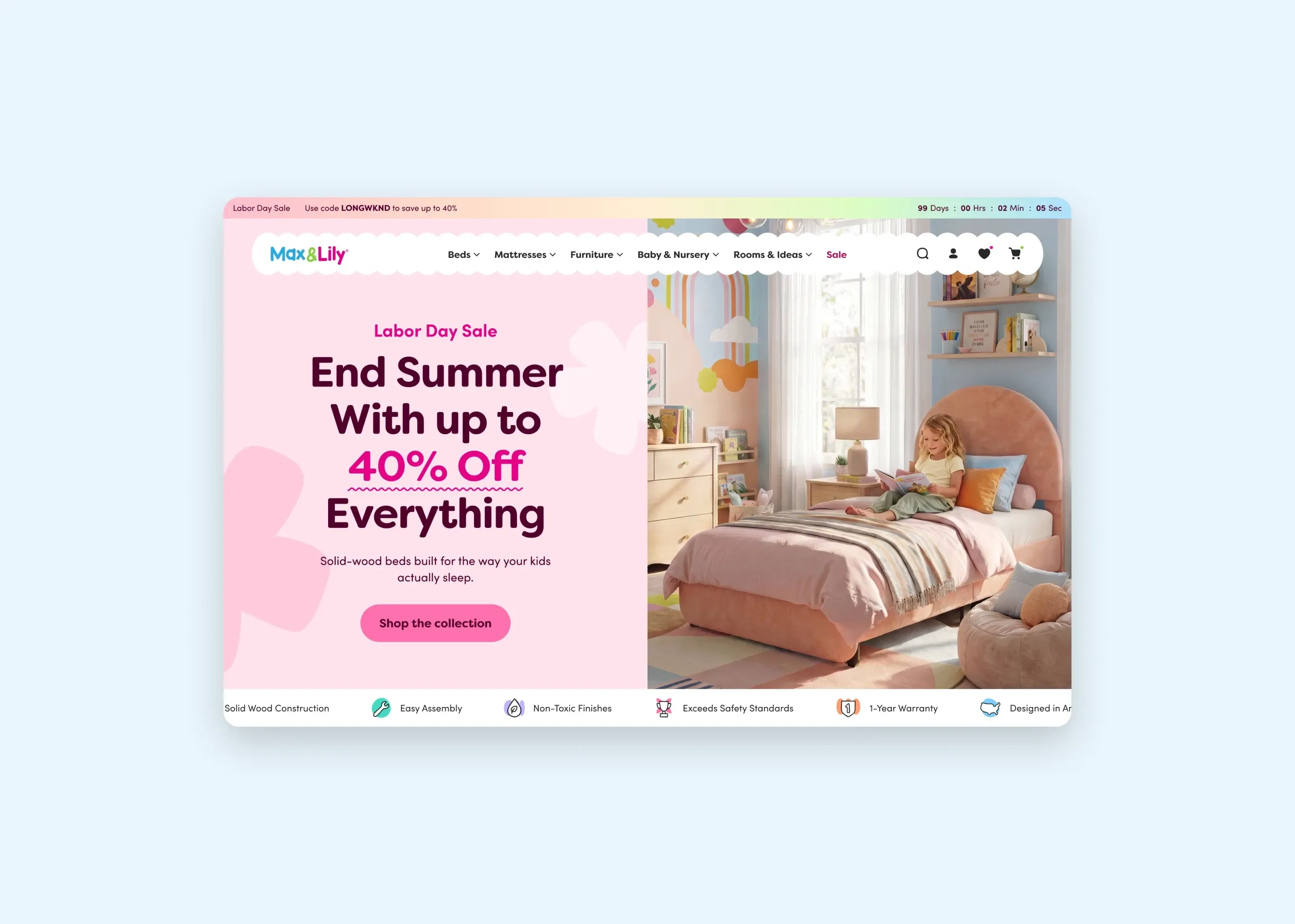 Max & Lily — desktop homepage
