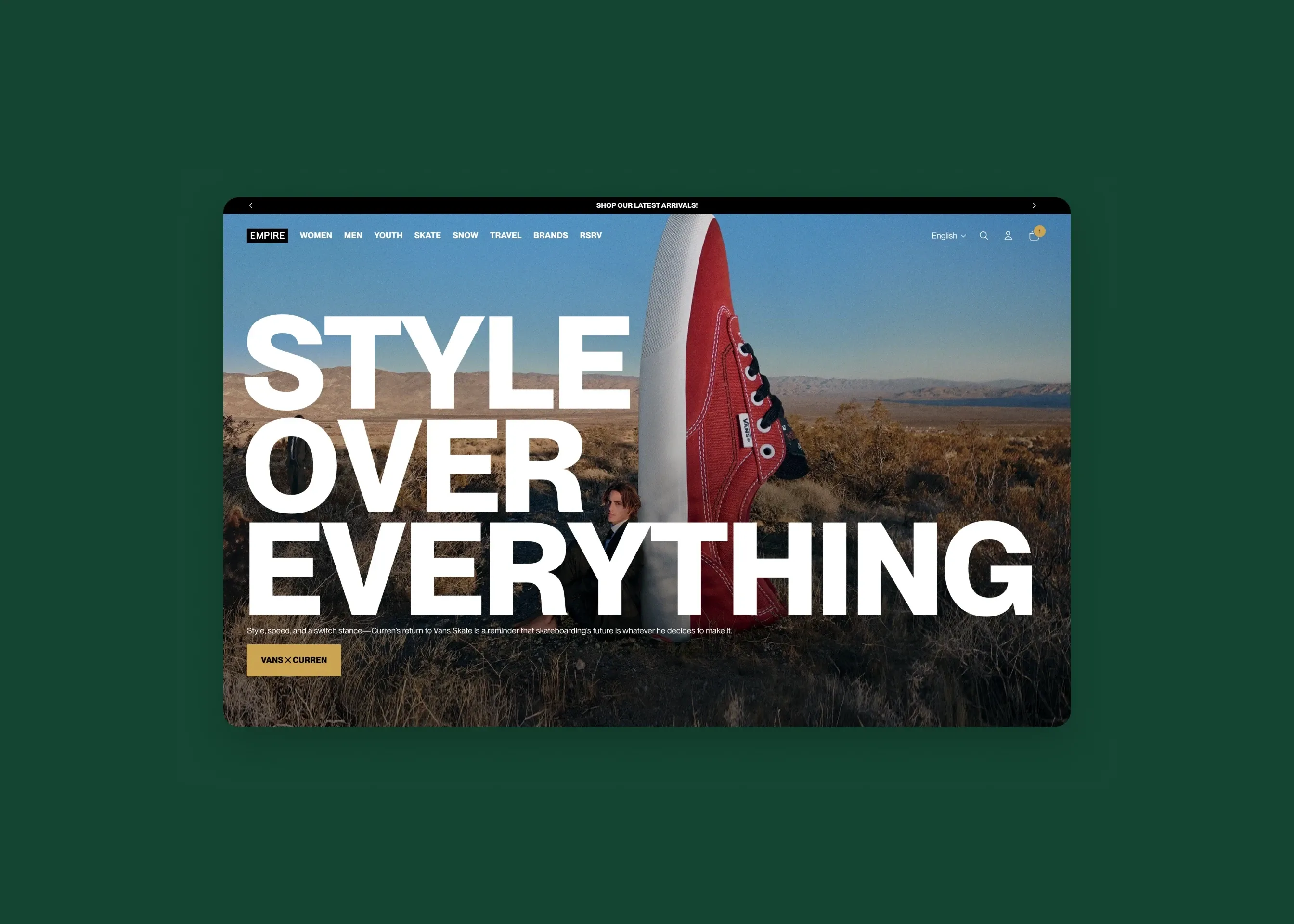 Empire — desktop homepage