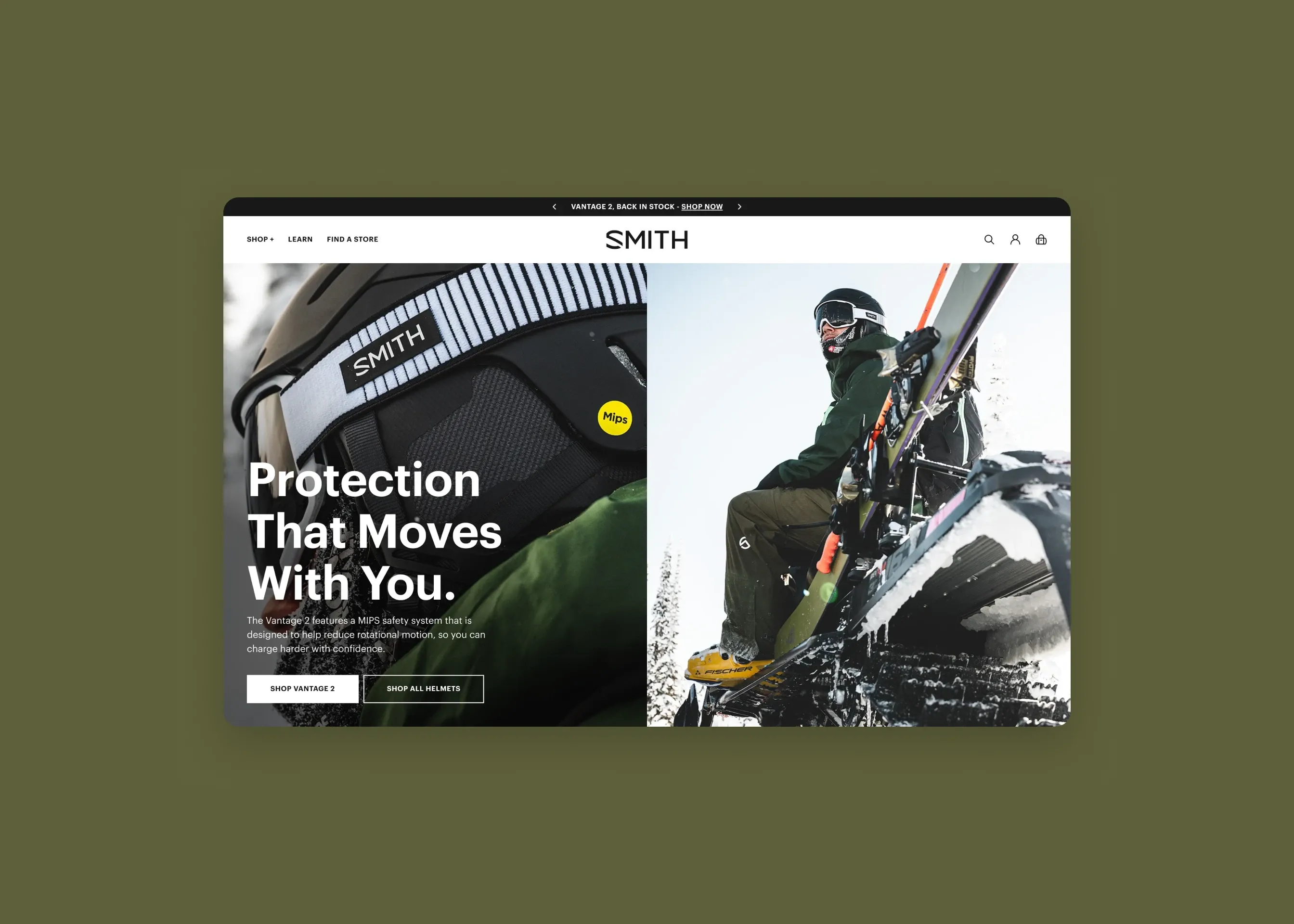 Smith — desktop homepage hero