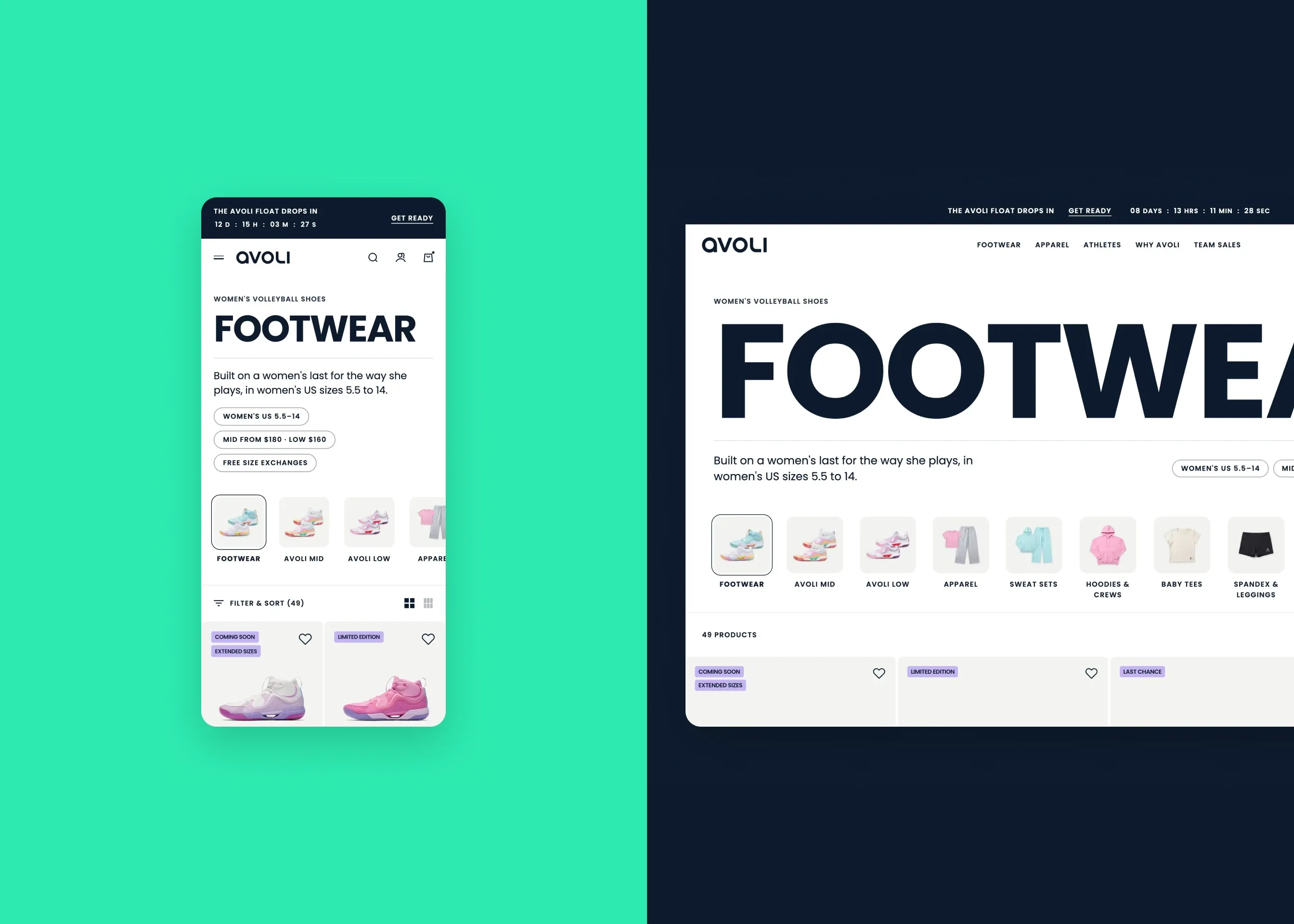 Avoli — mobile collection; desktop collection