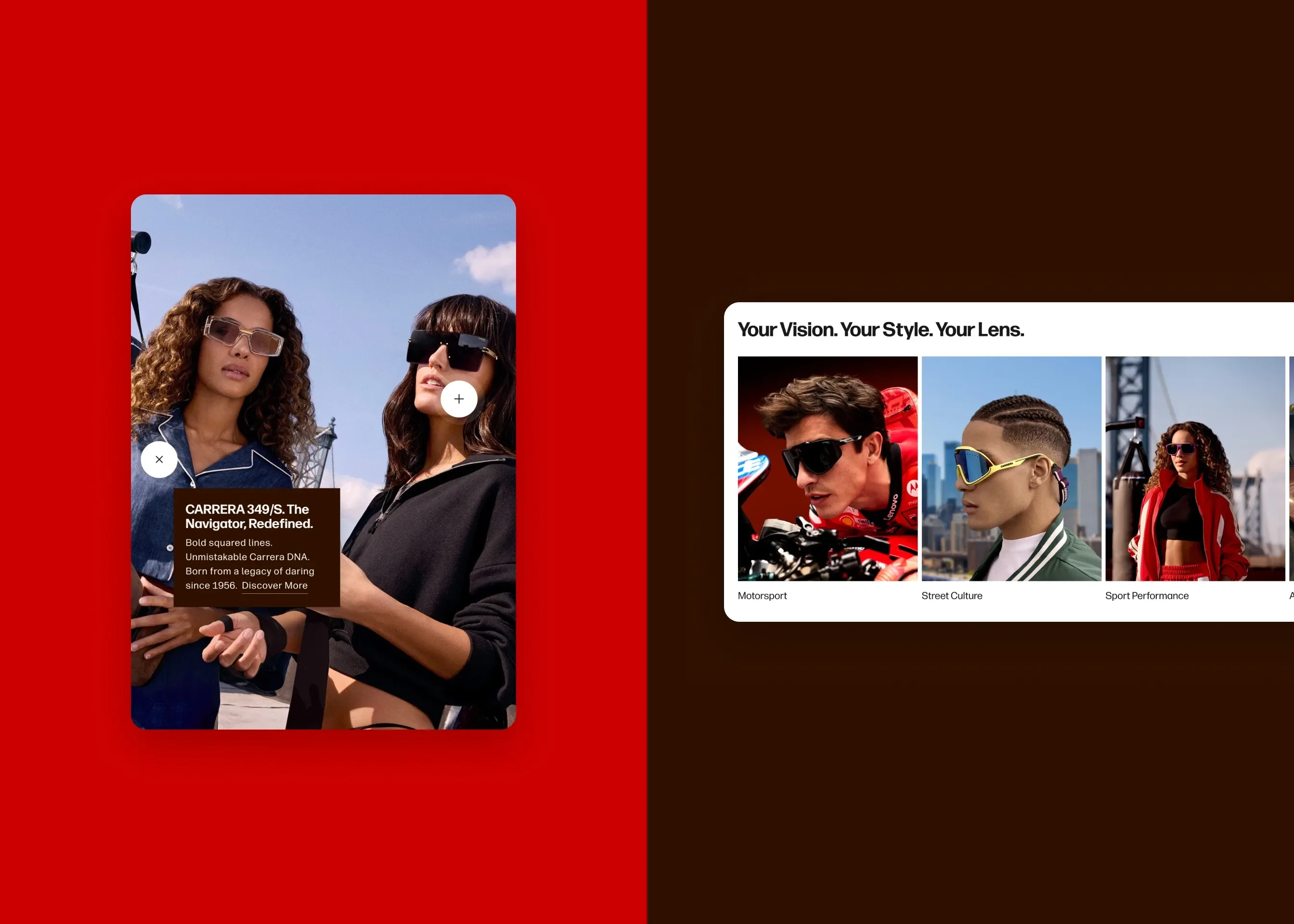 Carrera — desktop shop the look; desktop shop by lifestyle